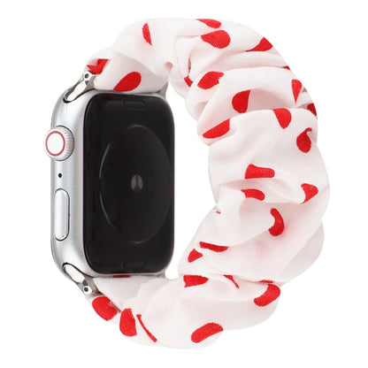 Rynx | For Apple Watch Series 7 45mm / 6 & SE & 5 & 4 44mm / 3 & 2 & 1 42mm Fabric + Stainless Steel Hoop Bracelet (Red Dot)