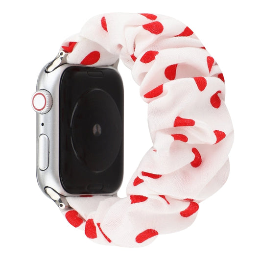 Rynx | For Apple Watch Series 7 45mm / 6 & SE & 5 & 4 44mm / 3 & 2 & 1 42mm Fabric + Stainless Steel Hoop Bracelet (Red Dot)