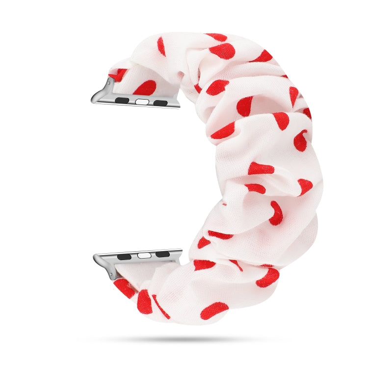 Rynx | For Apple Watch Series 7 45mm / 6 & SE & 5 & 4 44mm / 3 & 2 & 1 42mm Fabric + Stainless Steel Hoop Bracelet (Red Dot)