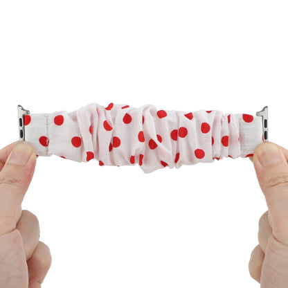 Rynx | For Apple Watch Series 7 45mm / 6 & SE & 5 & 4 44mm / 3 & 2 & 1 42mm Fabric + Stainless Steel Hoop Bracelet (Red Dot)