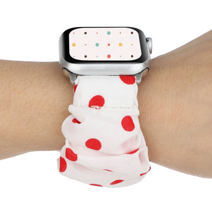Rynx | For Apple Watch Series 7 45mm / 6 & SE & 5 & 4 44mm / 3 & 2 & 1 42mm Fabric + Stainless Steel Hoop Bracelet (Red Dot)
