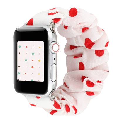 Rynx | For Apple Watch Series 7 45mm / 6 & SE & 5 & 4 44mm / 3 & 2 & 1 42mm Fabric + Stainless Steel Hoop Bracelet (Red Dot)