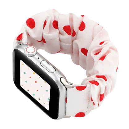 Rynx | For Apple Watch Series 7 45mm / 6 & SE & 5 & 4 44mm / 3 & 2 & 1 42mm Fabric + Stainless Steel Hoop Bracelet (Red Dot)