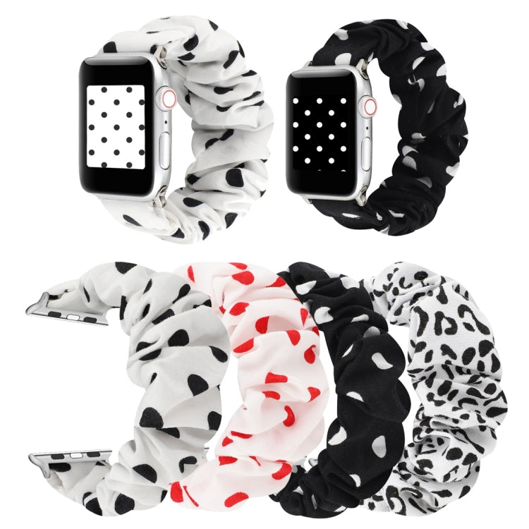 Rynx | For Apple Watch Series 7 45mm / 6 & SE & 5 & 4 44mm / 3 & 2 & 1 42mm Fabric + Stainless Steel Hoop Bracelet (Red Dot)