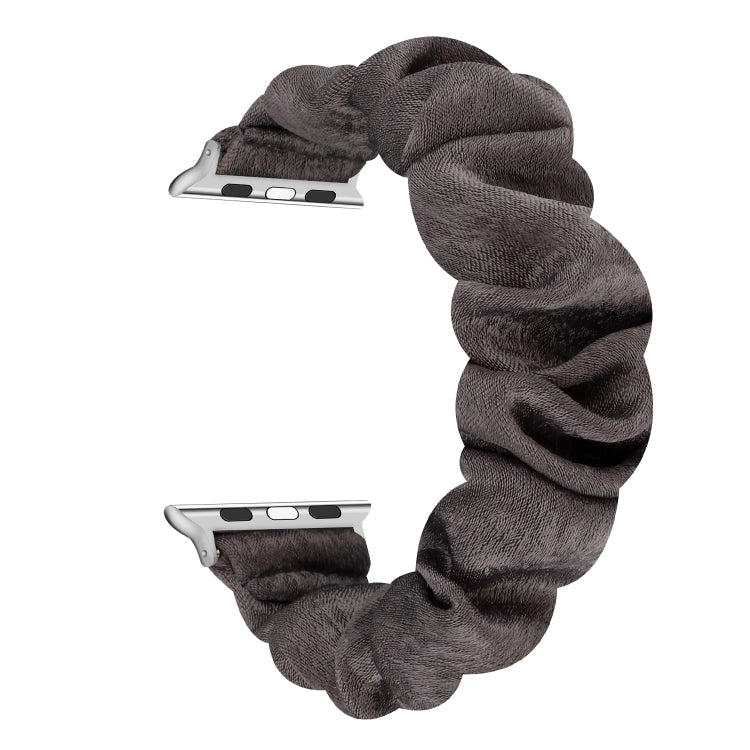 Rynx | For Apple Watch Series 7 41mm / 6 & SE & 5 & 4 40mm / 3 & 2 & 1 38mm Fabric + Stainless Steel Hair Ring Watch Band (Gray)