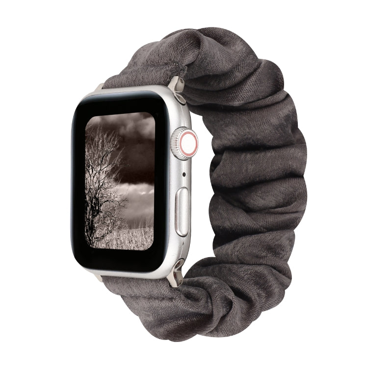 Rynx | For Apple Watch Series 7 41mm / 6 & SE & 5 & 4 40mm / 3 & 2 & 1 38mm Fabric + Stainless Steel Hair Ring Watch Band (Gray)