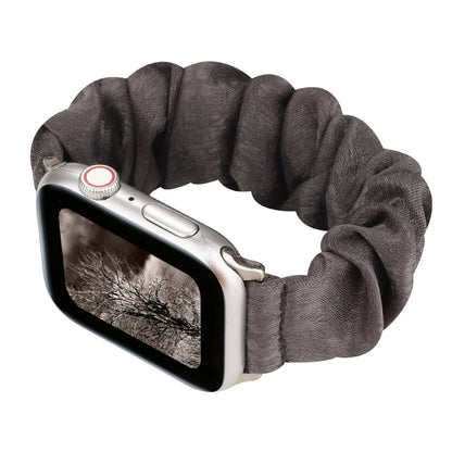 Rynx | For Apple Watch Series 7 41mm / 6 & SE & 5 & 4 40mm / 3 & 2 & 1 38mm Fabric + Stainless Steel Hair Ring Watch Band (Gray)