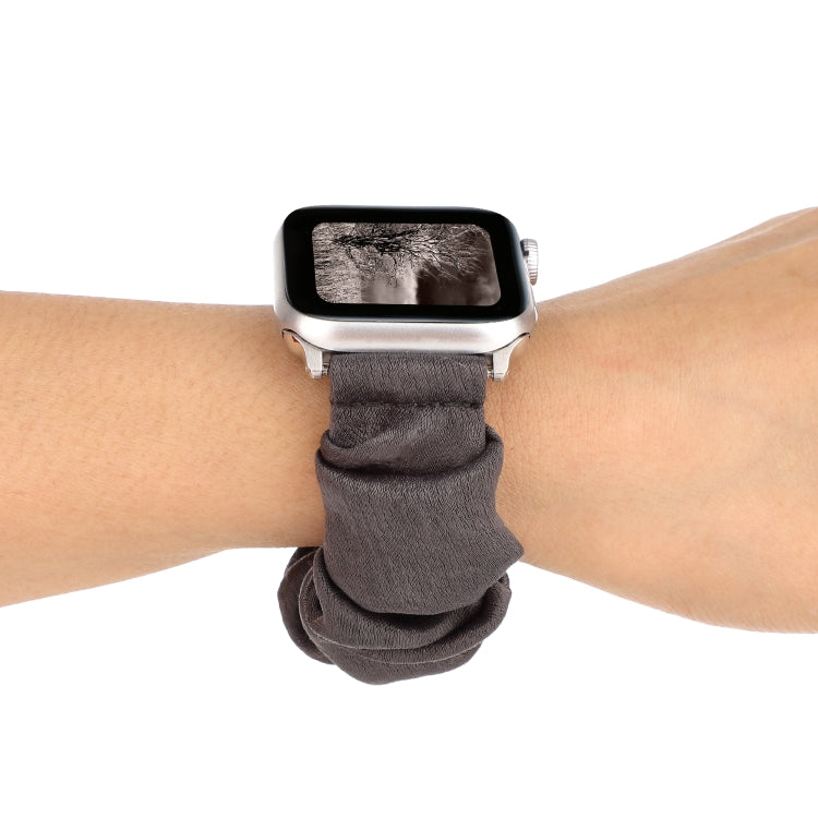 Rynx | For Apple Watch Series 7 41mm / 6 & SE & 5 & 4 40mm / 3 & 2 & 1 38mm Fabric + Stainless Steel Hair Ring Watch Band (Gray)