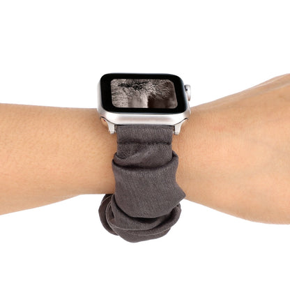 Rynx | For Apple Watch Series 7 41mm / 6 & SE & 5 & 4 40mm / 3 & 2 & 1 38mm Fabric + Stainless Steel Hair Ring Watch Band (Gray)
