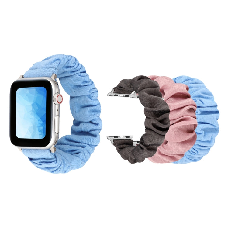 Rynx | For Apple Watch Series 7 41mm / 6 & SE & 5 & 4 40mm / 3 & 2 & 1 38mm Fabric + Stainless Steel Hair Ring Watch Band (Gray)
