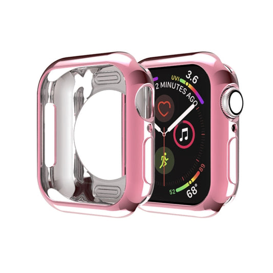 Rynx | For Apple Watch Series 5 & 4 44mm Plating TPU Round Hole Hollow Protective Case (Pink)