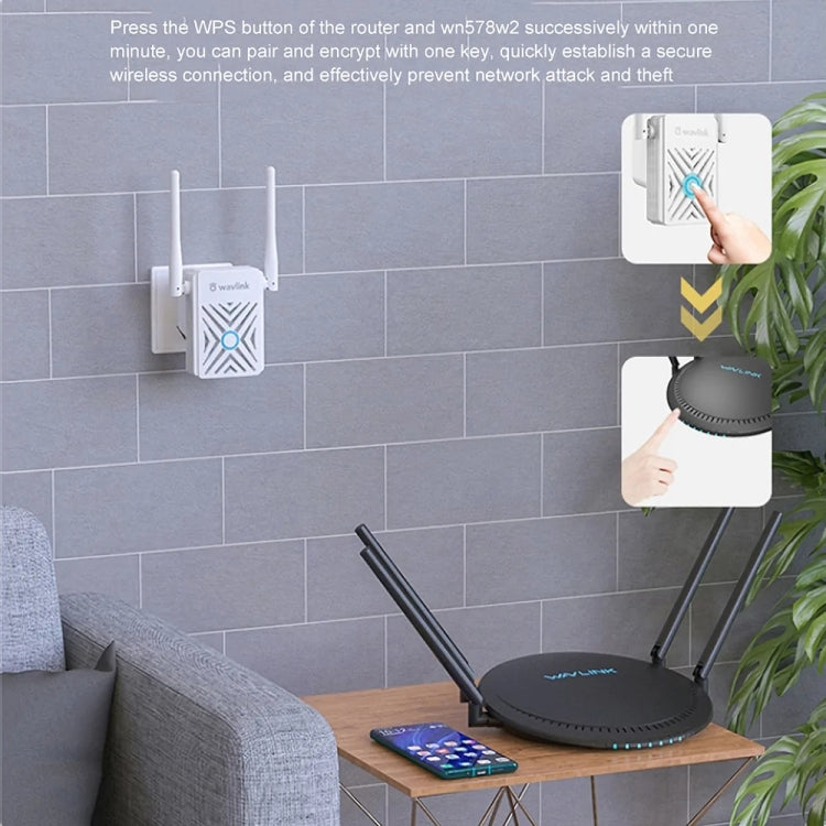 Rynx | Wavlink WN578W2 300Mbps 2.4GHz WLAN Amplifier Repeater Home Wireless Signal Booster (US Plug)