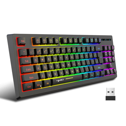 Rynx | HXSJ L100 87 Keys RGB Backlit Film 2.4G Wireless Keyboard (Black)
