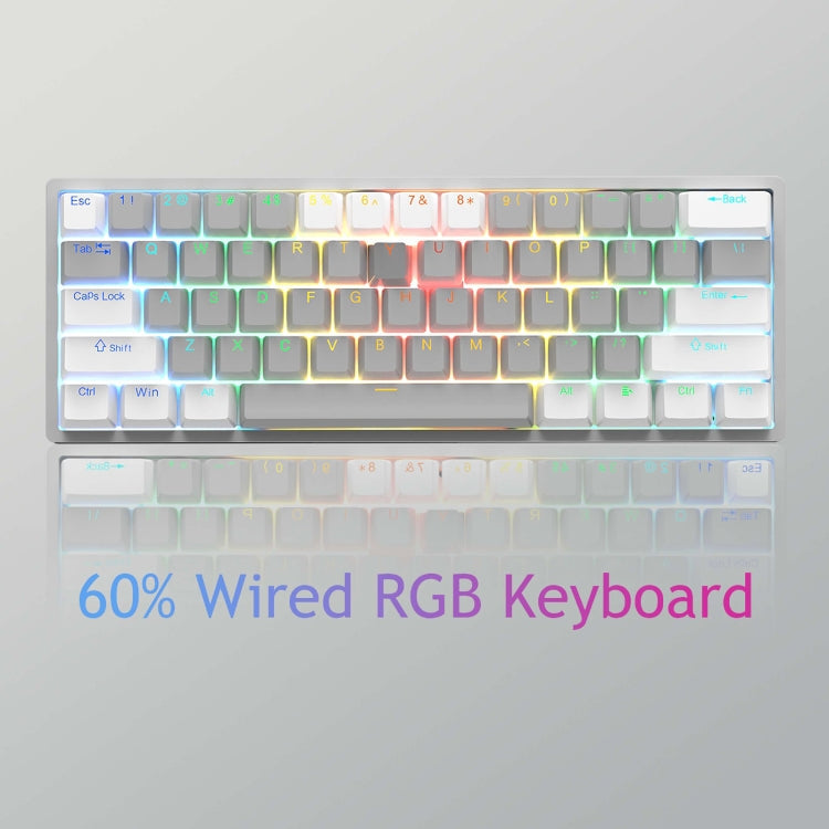 Rynx | AULA F3261 Type-C Wired Hot Swappable 61 Keys RGB Mechanical Keyboard (Gray Black Green Switch)