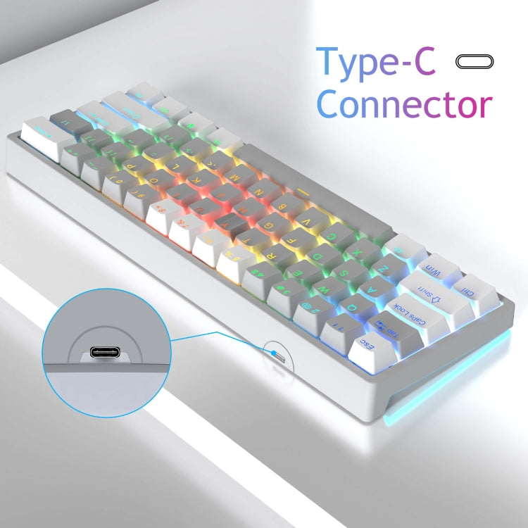 Rynx | AULA F3261 Type-C Wired Hot Swappable 61 Keys RGB Mechanical Keyboard (Gray Black Green Switch)