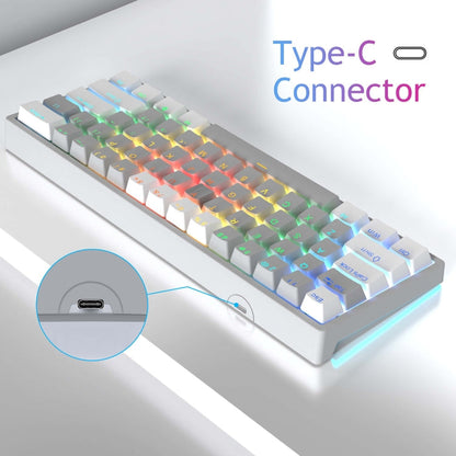 Rynx | AULA F3261 Type-C Wired Hot Swappable 61 Keys RGB Mechanical Keyboard (Gray Black Green Switch)