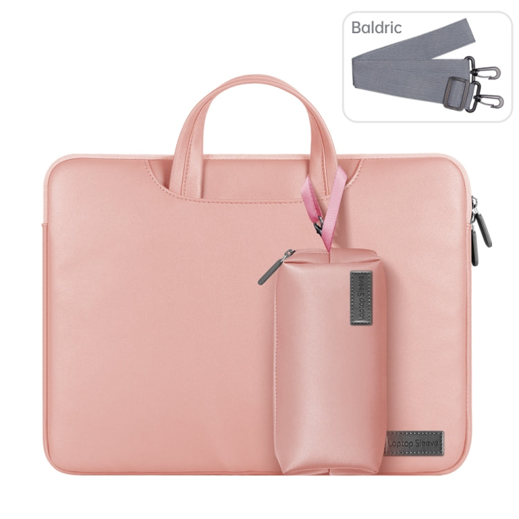 Rynx | Waterproof PU Laptop Bag Inner Pocket with Power Pack, Size: 15 inches (Rose Gold)