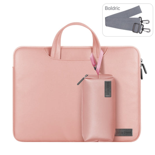 Rynx | Waterproof PU Laptop Bag Inner Pocket with Power Pack, Size: 15 inches (Rose Gold)