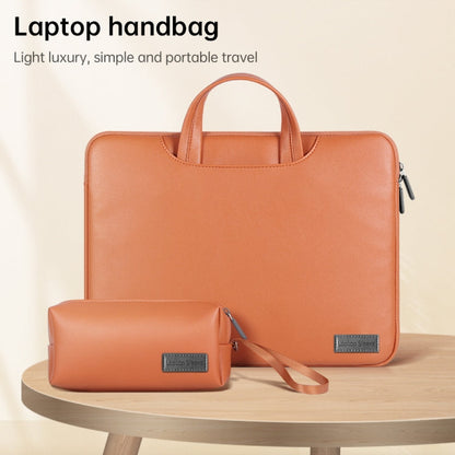 Rynx | Waterproof PU Laptop Bag Inner Pocket with Power Pack, Size: 15 inches (Rose Gold)