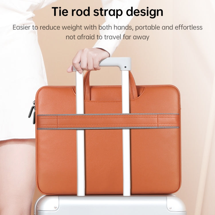 Rynx | Waterproof PU Laptop Bag Inner Pocket with Power Pack, Size: 15 inches (Rose Gold)