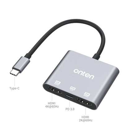 Rynx | Onten 9175S 3 in 1 USB-C / Type-C to HDMI Adapter (Gray)