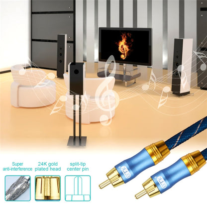 Rynx | EMK 2 x RCA Male to 2 x RCA Male Gold-Plated Connector Nylon-Fabric Coaxial Audio Cable for TV / Amplifier / Home Cinema / DVD, Cable Length: 3m (Black)