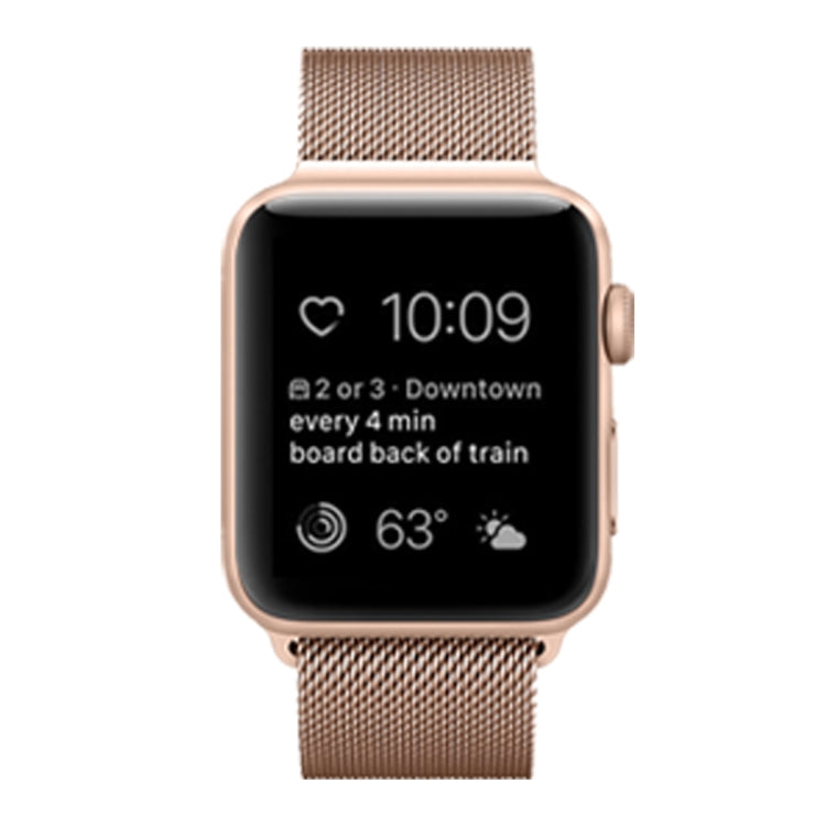 Rynx | For Apple Watch Ultra 49mm and Watch Ultra 2 49mm / Series 9 and 8 and 7 45mm / SE 3 and SE 2 and 6 and SE and 5 and 4 44mm / 3 and 2 and 1 42mm Milanese Loop Magnetic Stainless Steel Watch Band (Champagne Gold)