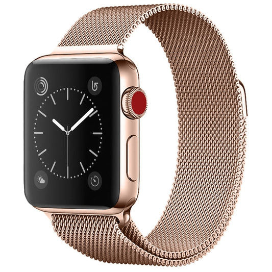 Rynx | For Apple Watch Ultra 49mm and Watch Ultra 2 49mm / Series 9 and 8 and 7 45mm / SE 3 and SE 2 and 6 and SE and 5 and 4 44mm / 3 and 2 and 1 42mm Milanese Loop Magnetic Stainless Steel Watch Band (Champagne Gold)