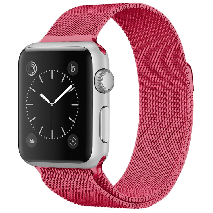 Rynx | For Apple Watch Ultra 49mm & Watch Ultra 2 49mm / Series 9 & 8 & 7 45mm / 6 & SE & 5 & 4 44mm / 3 & 2 & 1 42mm Milanese Loop Magnetic Stainless Steel Watch Band (Bright Pink)