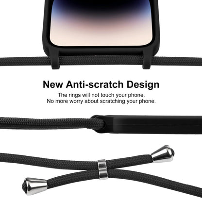 RYNX | For iPhone 16 Pro Max Crossbody Lanyard Liquid Silicone Case(Black)