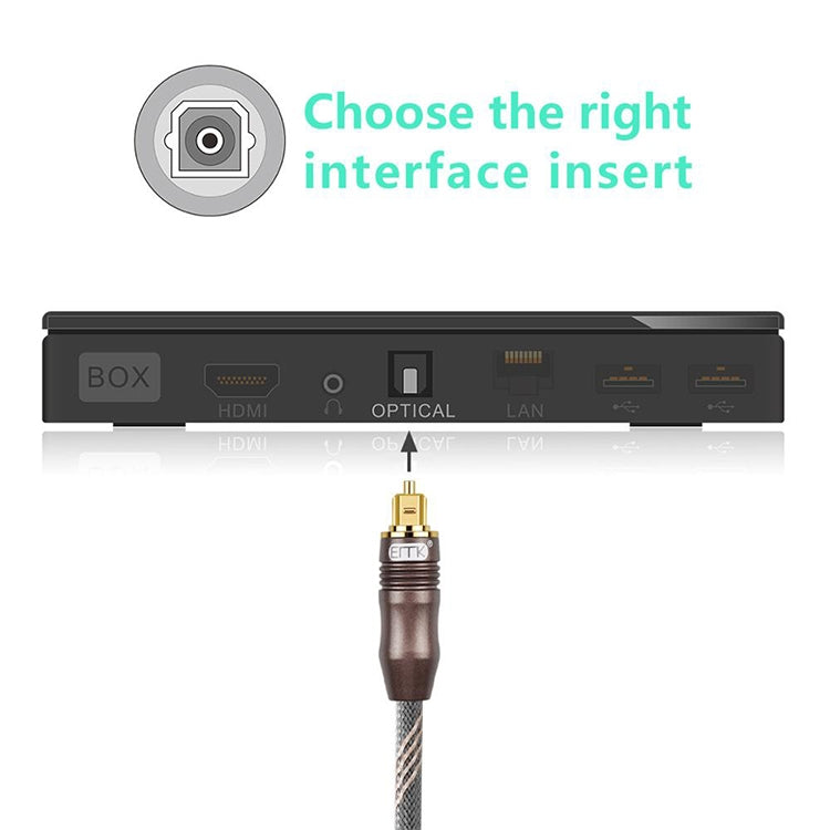 Rynx | 25m EMK OD6.0mm Toslink Square Port to Square Port TV Digital Audio Optical Fiber Cable Connection Cable