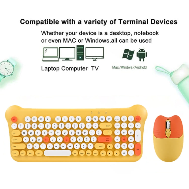 Rynx | QW05 Mixed Color Portable 2.4G Wireless Keyboard Mouse Set (Brown)