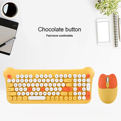 Rynx | QW05 Mixed Color Portable 2.4G Wireless Keyboard Mouse Set (Brown)