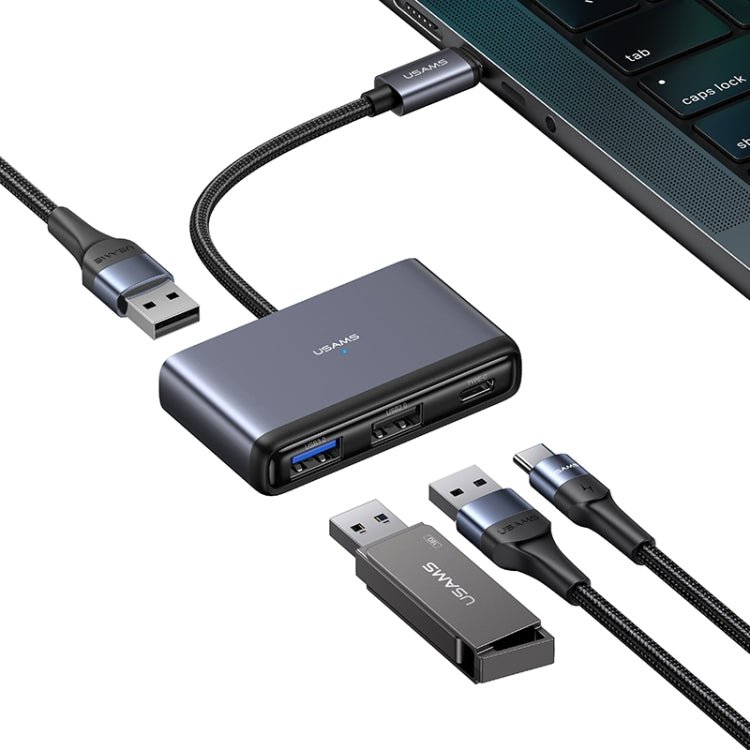 Rynx | USAMS US-SJ627 4 in 1 Type-C Multifunctional Docking Station HUB