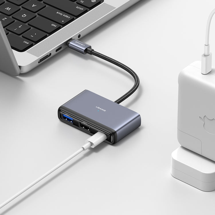 Rynx | USAMS US-SJ627 4 in 1 Type-C Multifunctional Docking Station HUB