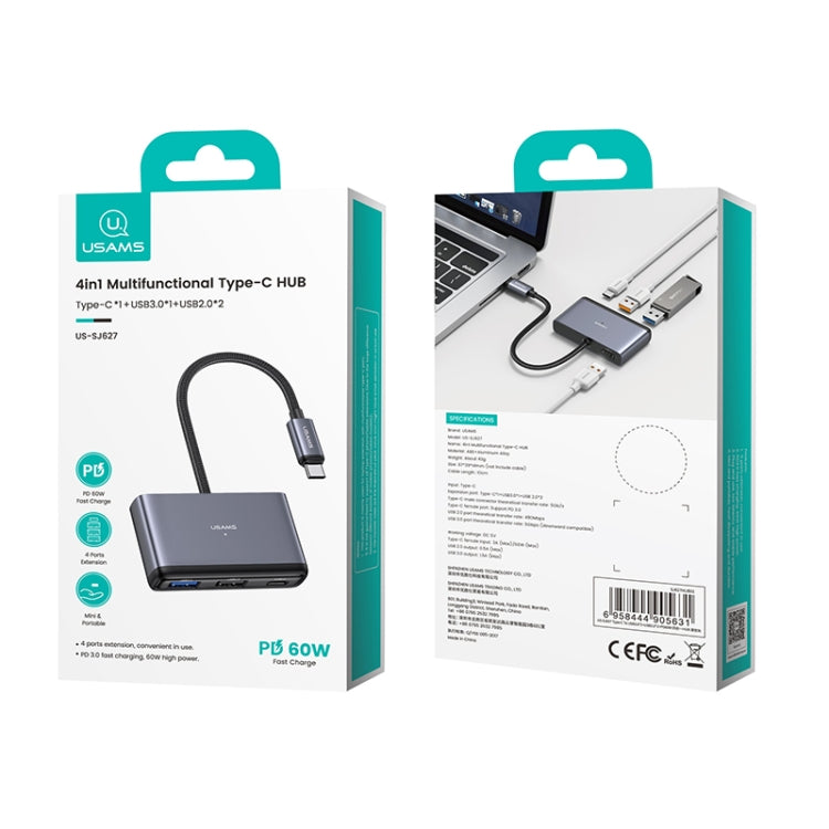 Rynx | USAMS US-SJ627 4 in 1 Type-C Multifunctional Docking Station HUB