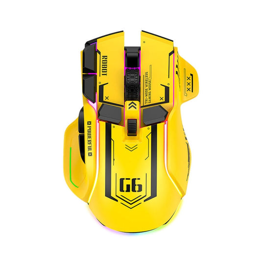 Rynx | HXSJ G6 10 Keys RGB 12800DPI Tri-Mode Wireless Gaming Mouse (Yellow)