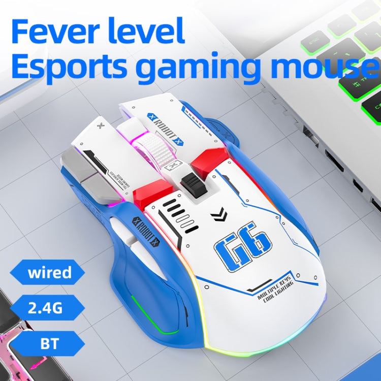 Rynx | HXSJ G6 10 Keys RGB 12800DPI Tri-Mode Wireless Gaming Mouse (Yellow)