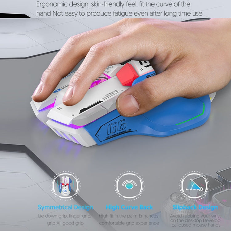 Rynx | HXSJ G6 10 Keys RGB 12800DPI Tri-Mode Wireless Gaming Mouse (Yellow)