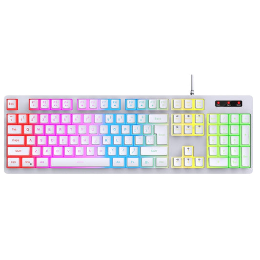 Rynx | HXSJ L200 Wired RGB Backlit Keyboard 104 Pudding Keycaps (White)