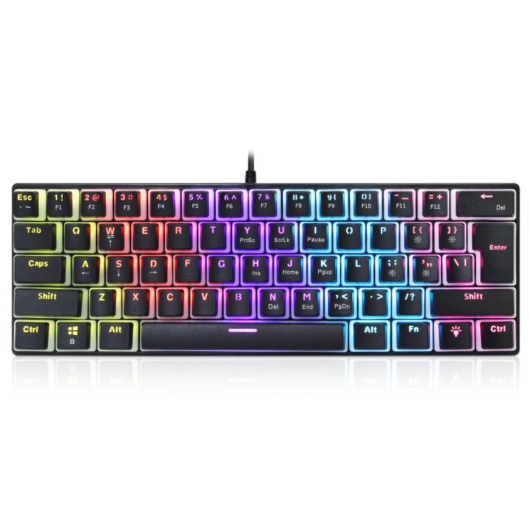 Rynx | HXSJ L700 Wired RGB Mechanical Keyboard 61 Pudding Keycaps (Black)