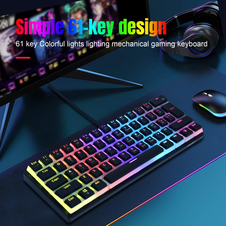 Rynx | HXSJ L700 Wired RGB Mechanical Keyboard 61 Pudding Keycaps (Black)