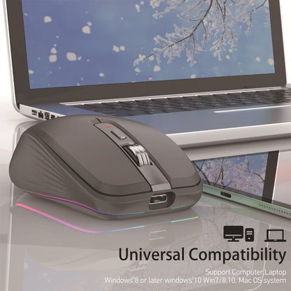 Rynx | HXSJ M303 2400DPI Dual Mode 2.4GHz + Bluetooth 5.1 Wireless Mouse (Black)