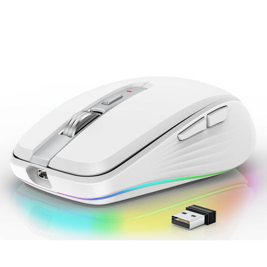 Rynx | HXSJ M303 2400DPI Dual Mode 2.4GHz + Bluetooth 5.1 Wireless Mouse (White)