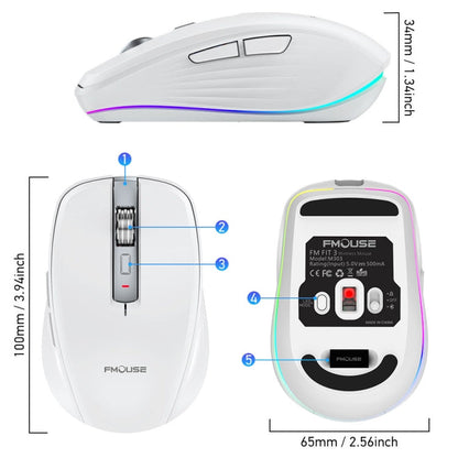 Rynx | HXSJ M303 2400DPI Dual Mode 2.4GHz + Bluetooth 5.1 Wireless Mouse (Black)