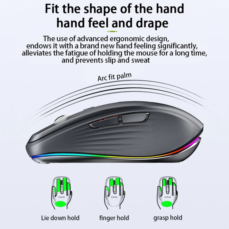 Rynx | HXSJ M303 2400DPI Dual Mode 2.4GHz + Bluetooth 5.1 Wireless Mouse (Black)