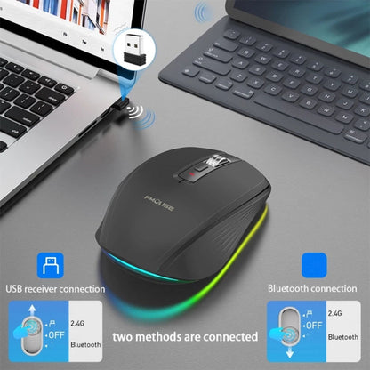 Rynx | HXSJ M303 2400DPI Dual Mode 2.4GHz + Bluetooth 5.1 Wireless Mouse (Black)