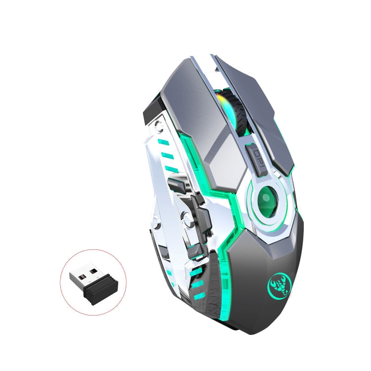 Rynx | HXSJ T30 2400DPI RGB 2.4GHz Wireless Mouse (Metallic Gray)