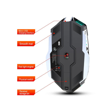 Rynx | HXSJ T30 2400DPI RGB 2.4GHz Wireless Mouse (Metallic Gray)