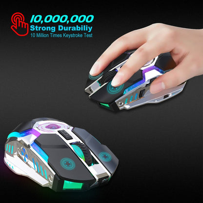 Rynx | HXSJ T30 2400DPI RGB 2.4GHz Wireless Mouse (Metallic Gray)